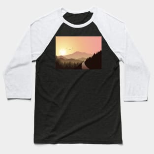Mountain Road D20 Dice Sun Tabletop RPG Maps and Landscapes Baseball T-Shirt